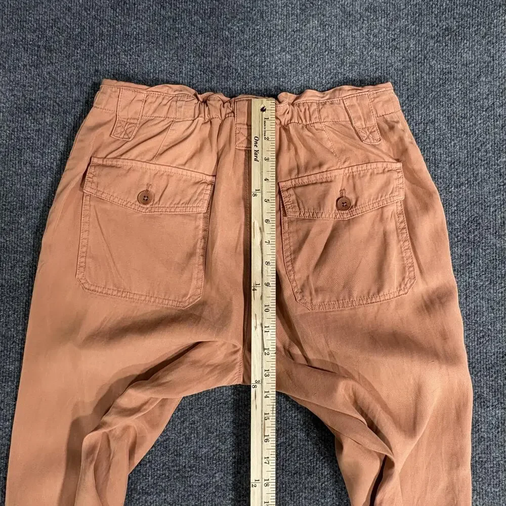 Banana Republic Pants Womens 6 Orange Cropped Utility Lyocell Linen Blend